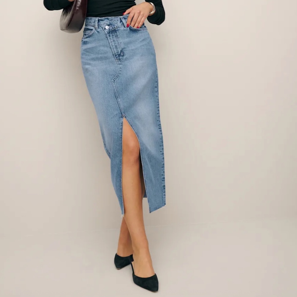 Reformation Nila Long Denim Skirt Denim- Size 28